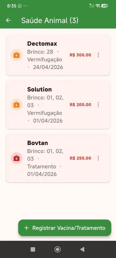 Tela 5 do App Gestão de Pecuária