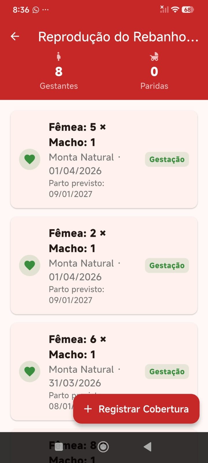 Tela 8 do App Gestão de Pecuária