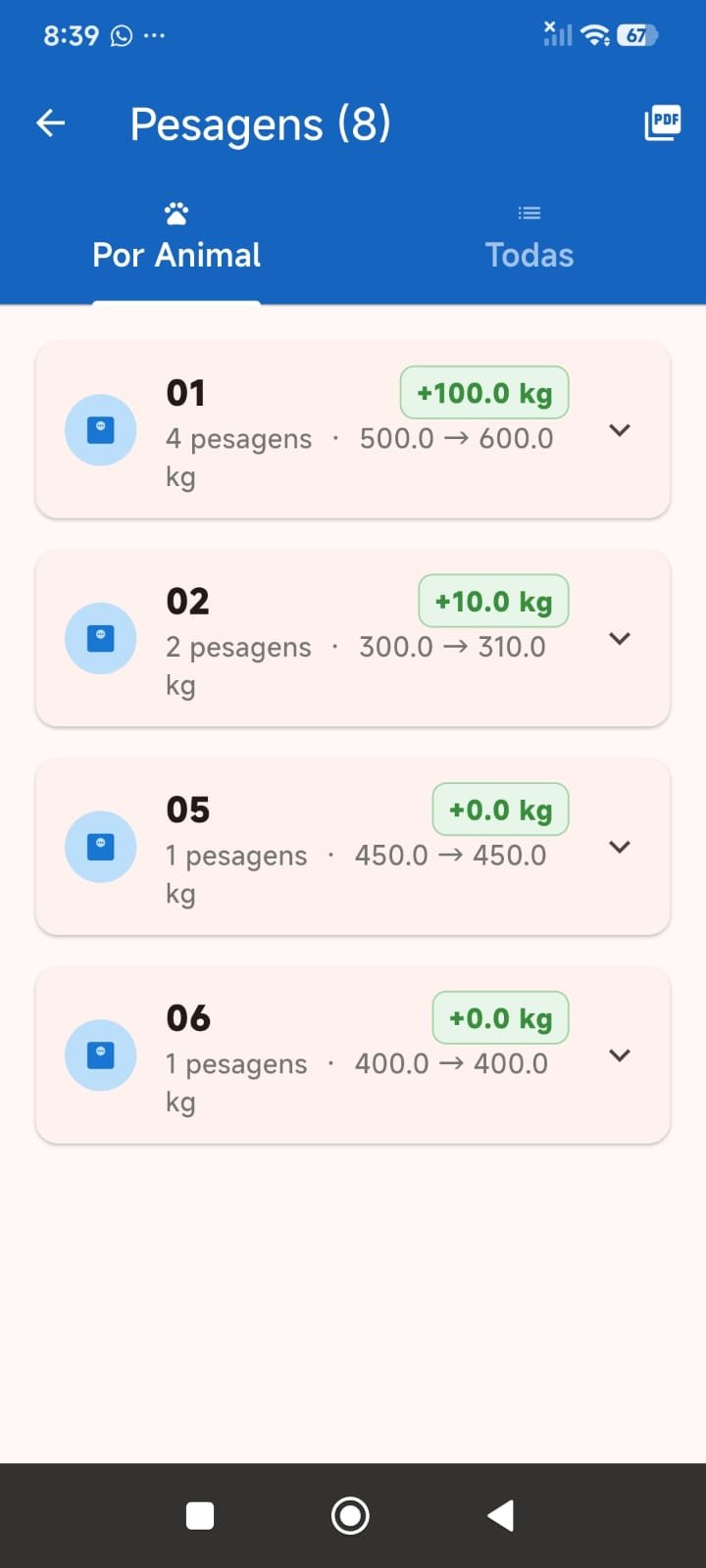 Tela 19 do App Gestão de Pecuária